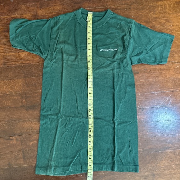 Vintage Champion Green single stitch shirt 70s M Fits S Michigan State Spartans - Picture 7 of 8